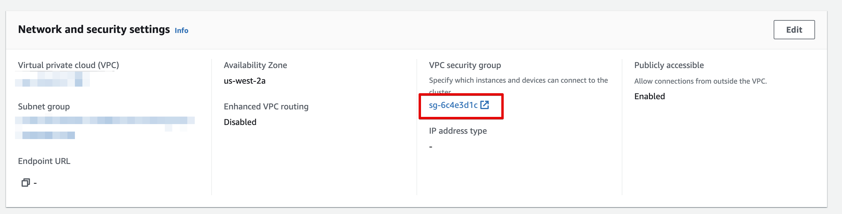 network and security settings