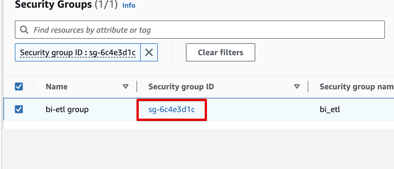 select security group